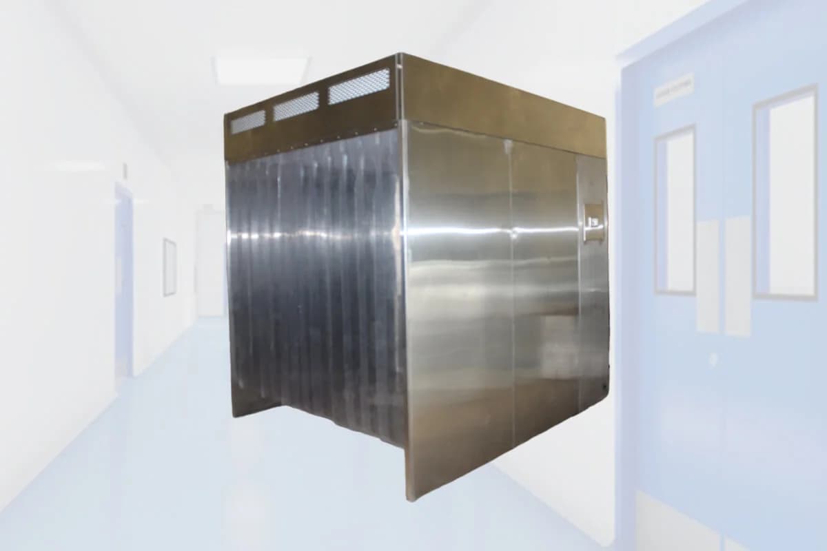 Powder sampling and containment booth in stainless steel