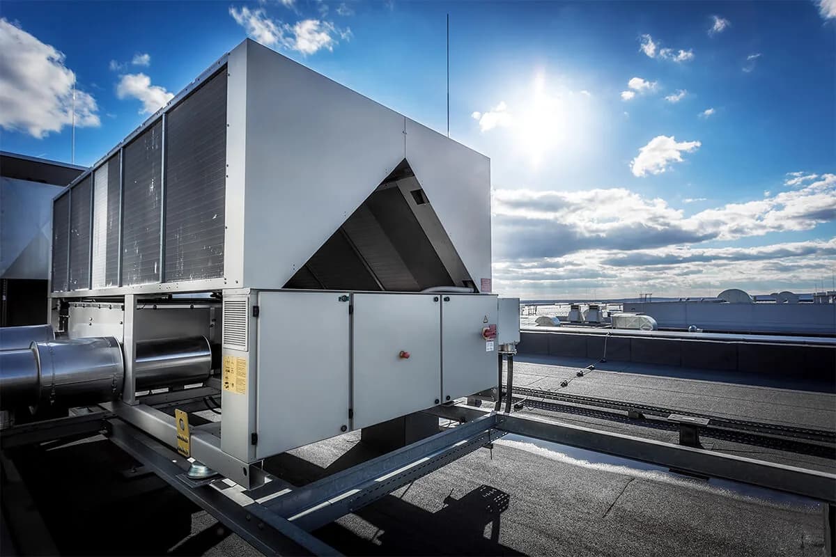 Installed HVAC plant with air handling units and ducting