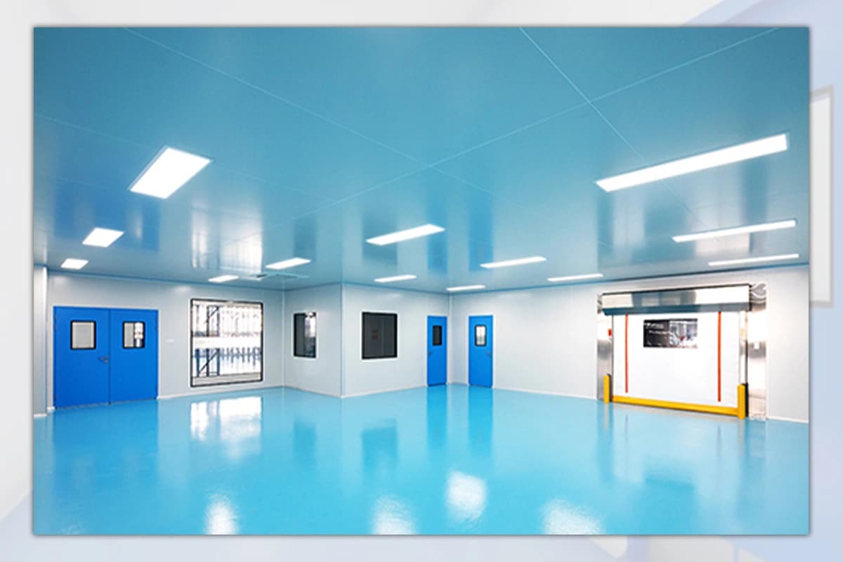 Modular cleanroom wall, false ceiling panel, door and window installation